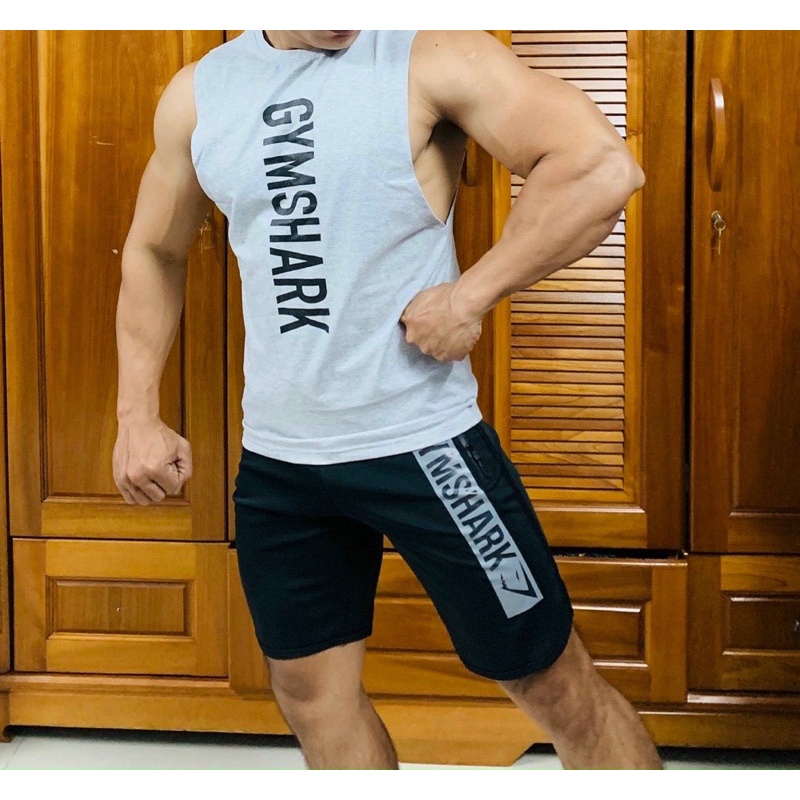 ÁO TANKTOP BA LỖ GYMSHARK MỚI 3 MÀU CHẤT THUN COTON CO GIẢN THẤM HÚT TỐT