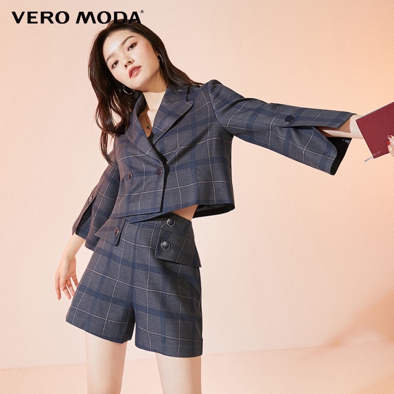 Áo khoác blazer jean sọc form ngắn ngang eo tay lỡ - Vero Moda cá tính đẳng cấp | BigBuy360 - bigbuy360.vn