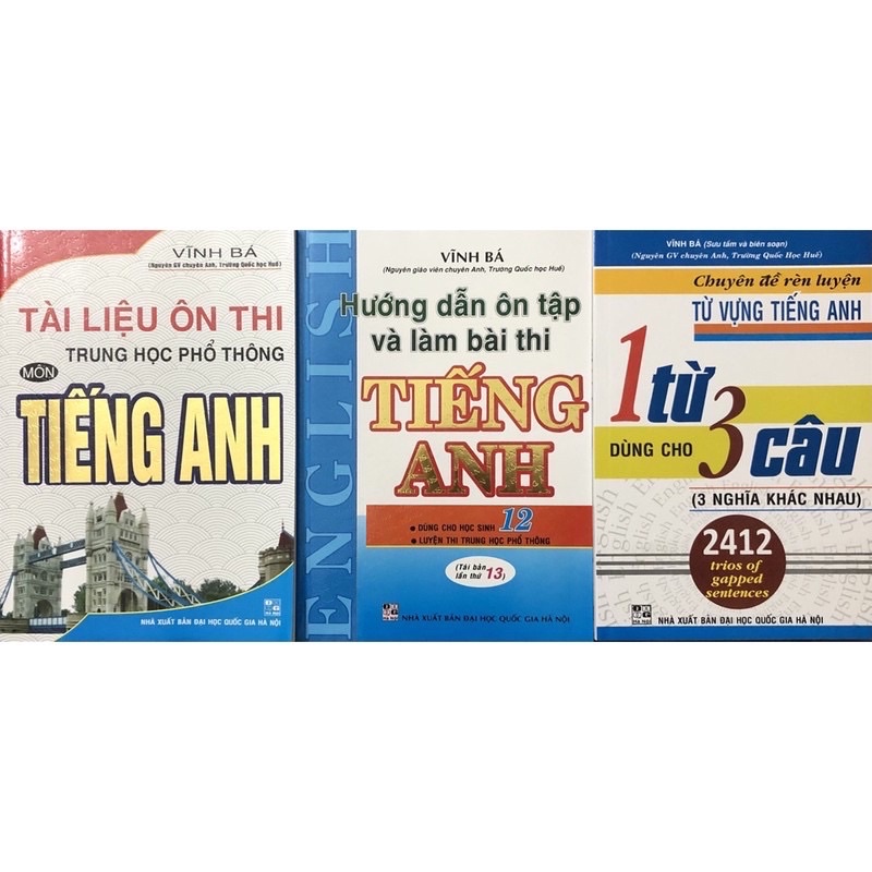 Sách.__.Combo 3 Cuốn Tài Liệu Ôn Thi THPT Tiếng Anh _ Hướng Dẫn Ôn Tập Và Làm Bài Thi Tiếng Anh _ 1 Từ Dùng Cho 3 Câu