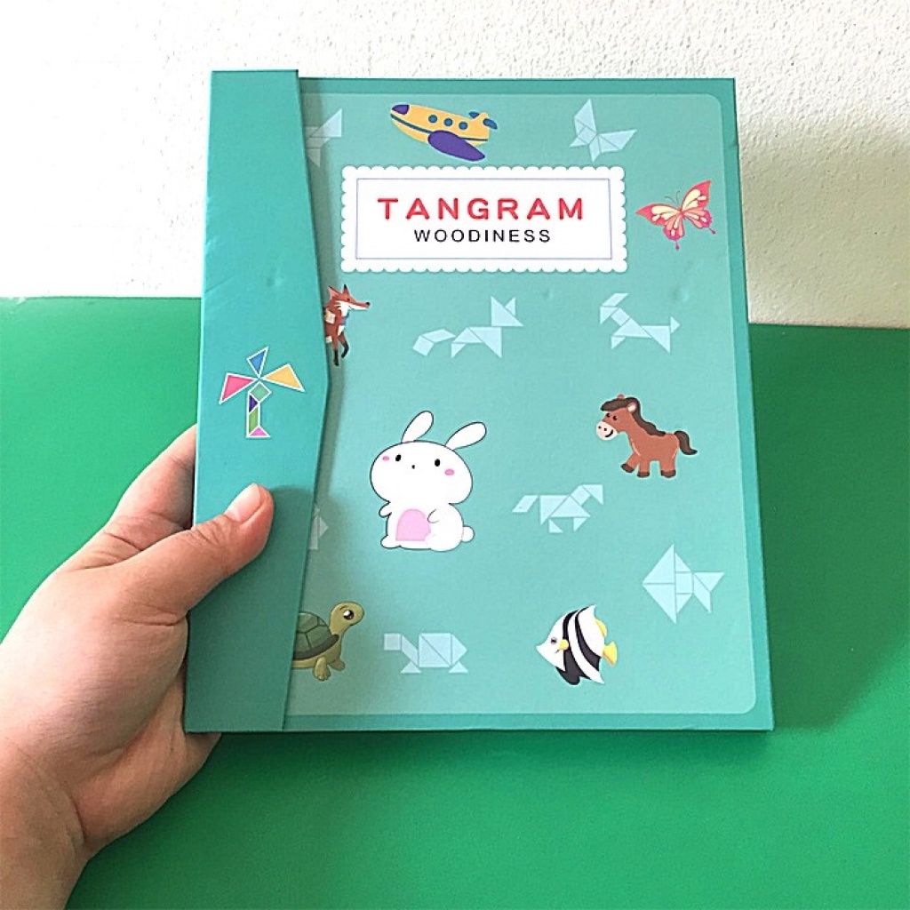 Đồ chơi xếp hình nam châm sách xếp hình tangram gỗ sáng tạo phát triển trí thông minh đồ chơi gỗ Bonkids toys