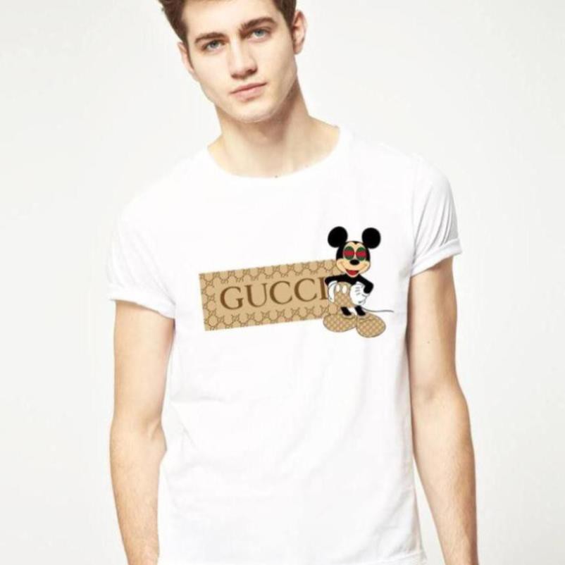 [HOT SALE] Áo thun gu cci mickey, Áo thun 2 màu trắn đen, áo cotton, áo thun nam nữ tay ngắn, áo chu