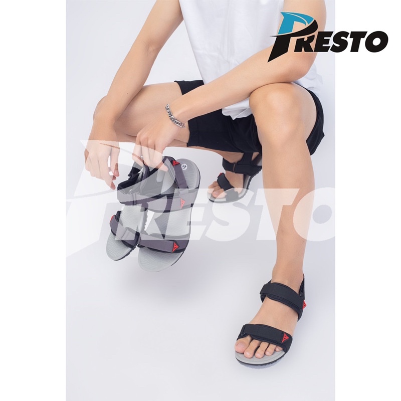 [Có bảo hành] Giày Sandal Nam Nữ PRESTO Quai Ngang Hàng VNXK ( ĐEN )- VL04