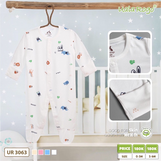 Body Dài Liền Tất Petit Uala Rogo Cho Bé 0-6M