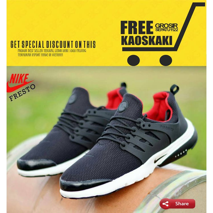 Giày Thể Thao Nike Air Presto Màu Đỏ Đen Chất Lượng Cao Cho Nam