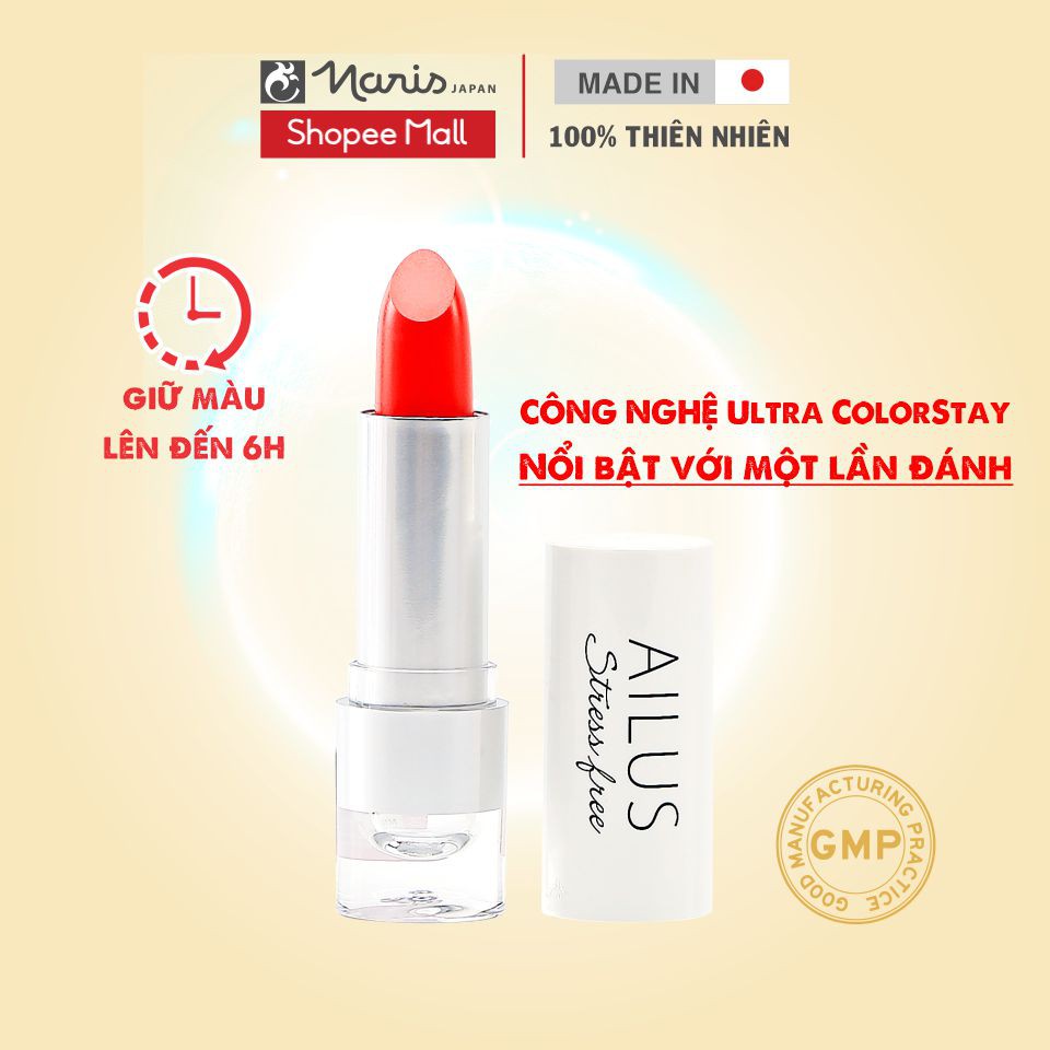 Son lì mịn môi Naris Ailus Stress Free Lipstick 4g