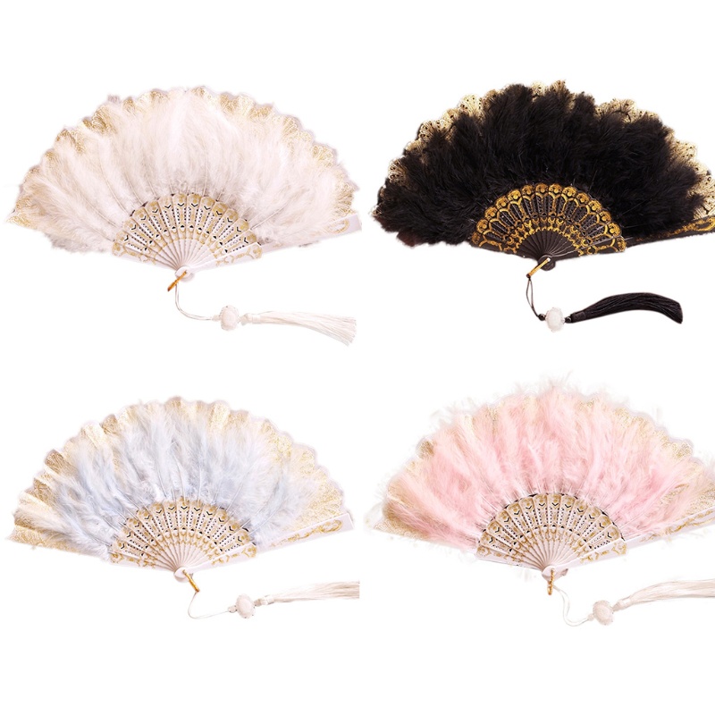 1 Quạt Xếp Cầm Tay Phối Ren Trắng Đen Phong Cách Lolita Nhật Bản