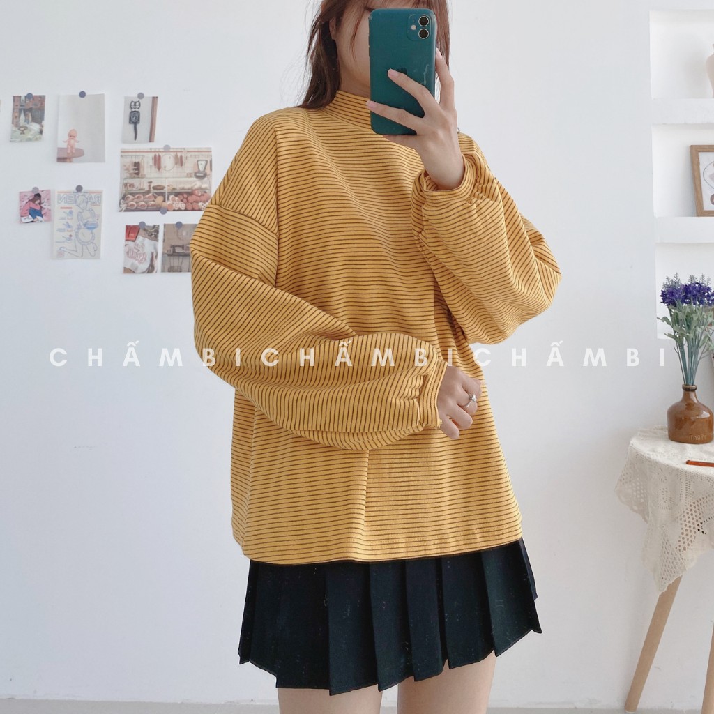 [Mã FAMANU82 giảm 10% đơn 0đ] (HÀNG ĐẸP) ÁO NỈ KẺ CỔ 3 PHÂN, ÁO LEN NỈ KẺ TAY BỒNG | BigBuy360 - bigbuy360.vn