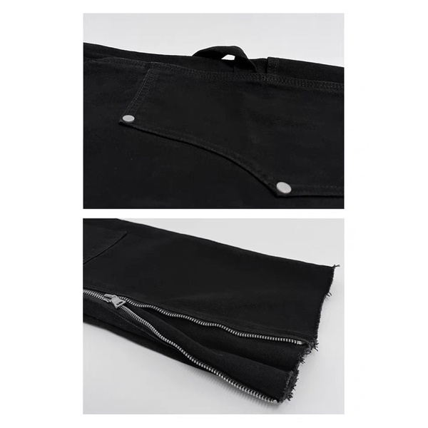 Quần jeans double knee chi tiết zip dáng loe xả lai BROKEBOIZ