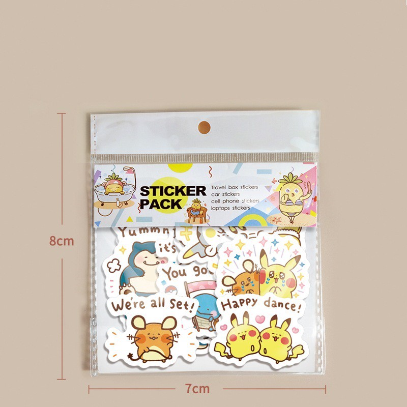 Bộ Sticker dán chủ đề Pokemon dễ thương M-1004 mới nhất 2021