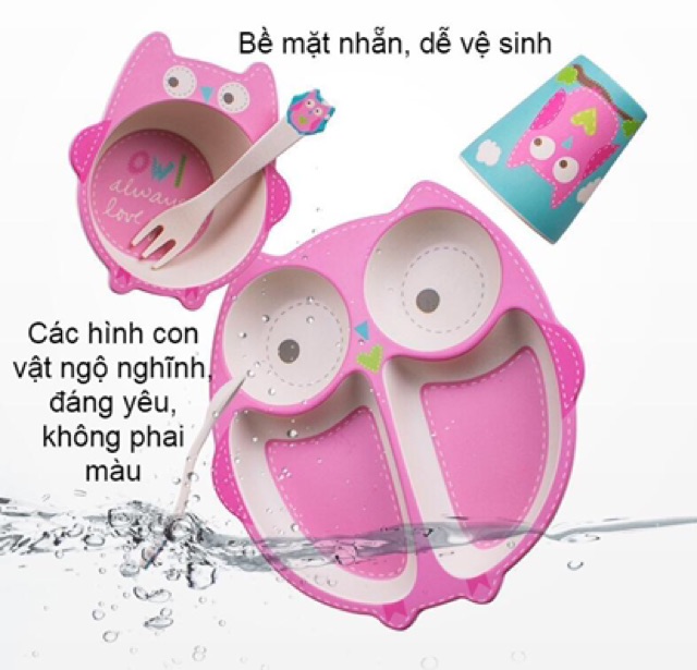 (sale sốc )Bộ bát ăn dặm sợi tre Coeco cho bé