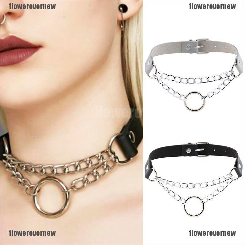 Vòng Cổ Choker Dây Da Phong Cách Gothic