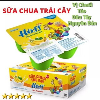 🍌🍏🍓24 hôp sữa chua hoff đủ 4 vị chuối 🍌, táo 🍏, dâu tây 🍓, nguyên bản date 12/2022