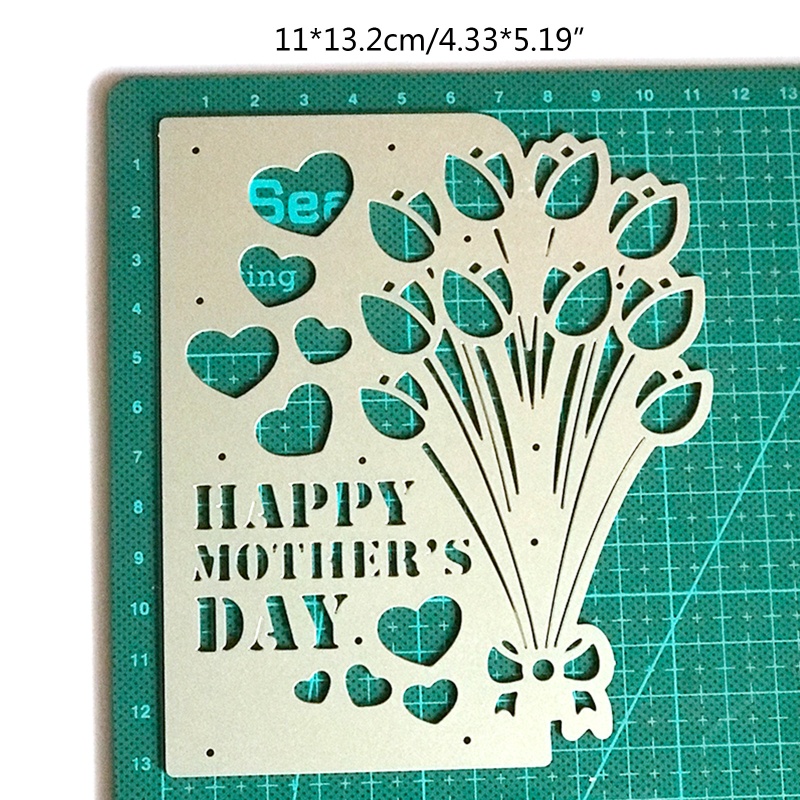 Khuôn Cắt Giấy Làm Từ Kim Loại Hình Chữ Best Mom Ever Trang Trí Scrapbook