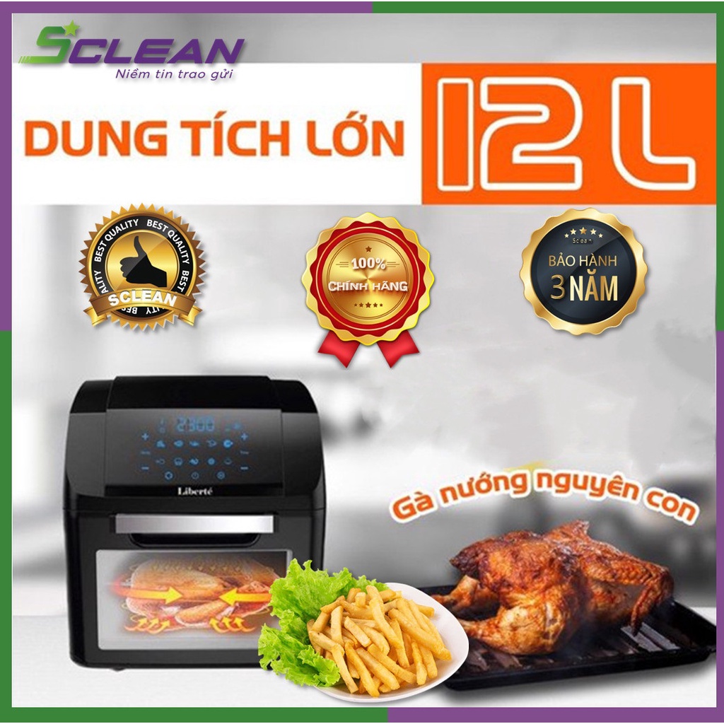 Nồi chiên không dầu đa năng gia đình Liberté đến từ Pháp giảm 95% dầu thừa dung tích 12L suất 1500W BH 36 tháng