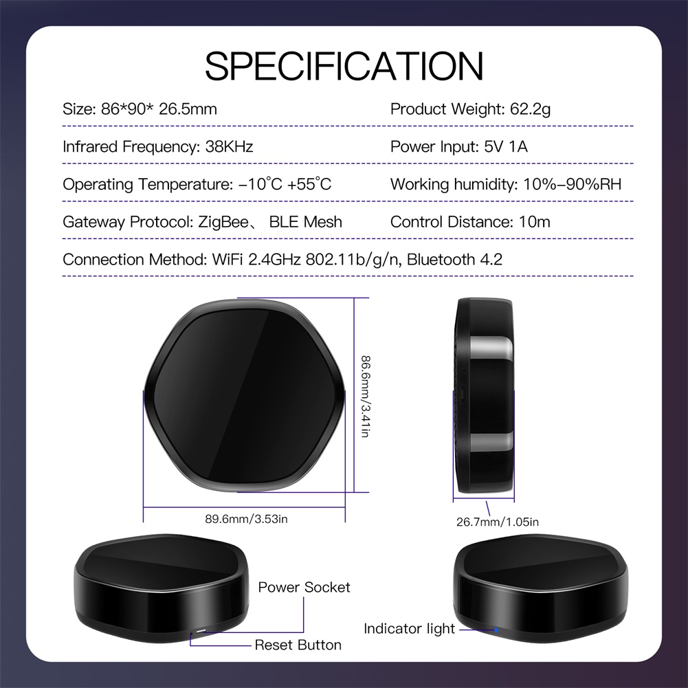 Thiết Bị Nhà Thông Minh 2 Trong 1 Điều Khiển Từ Xa Qua Alexa Google Home 38K IR