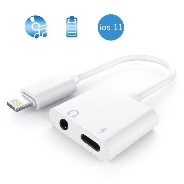 Cáp Chuyển Đổi 2 Trong 1 Vừa Sạc Vừa Cắm Tai Nghe