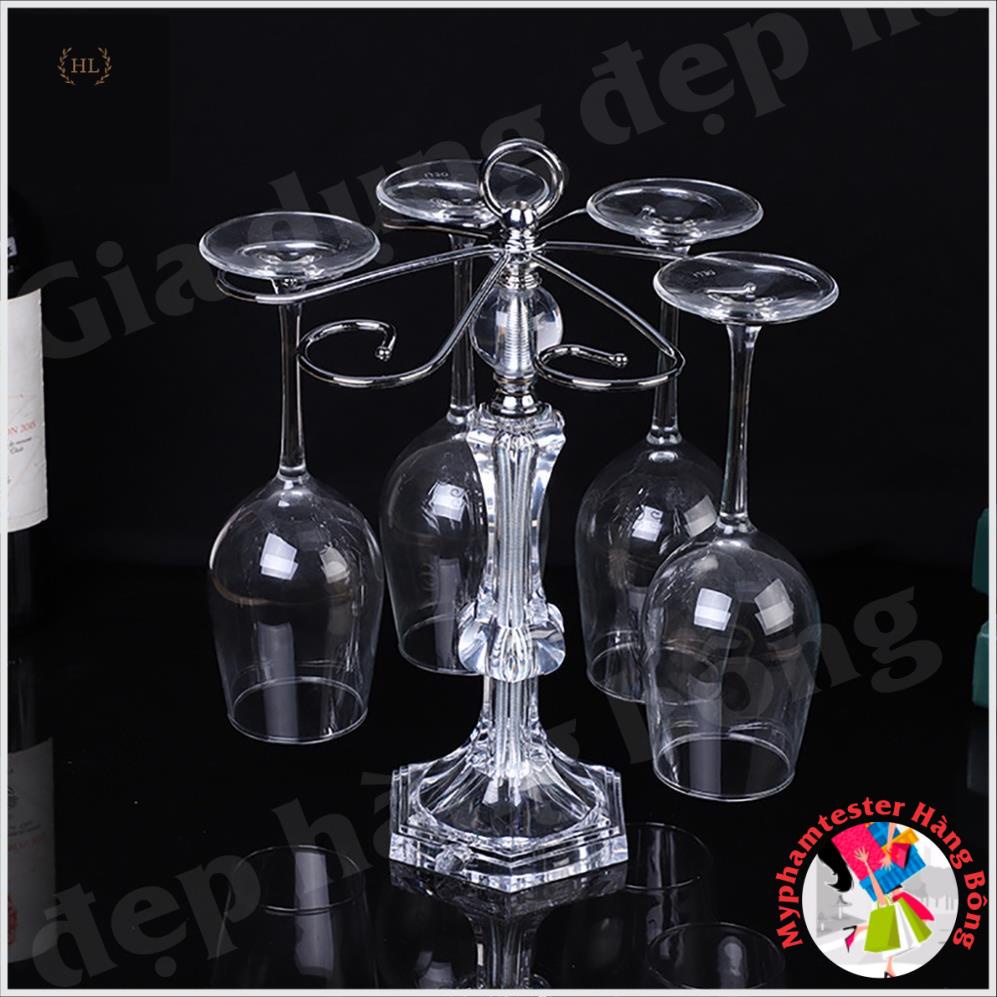Giá treo ly rượu vang Inox Mica Cao Cấp 2022 | Treo Vang Cao Cấp H64 Phù hợp với mọi loại ly vang Decor 2022
