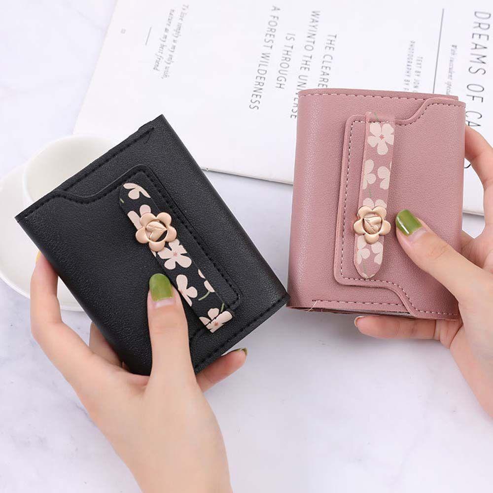 QQMALL Ví Đựng Tiền Xu Dạng Gập In Họa Tiết Thời Trang Cho Nữ