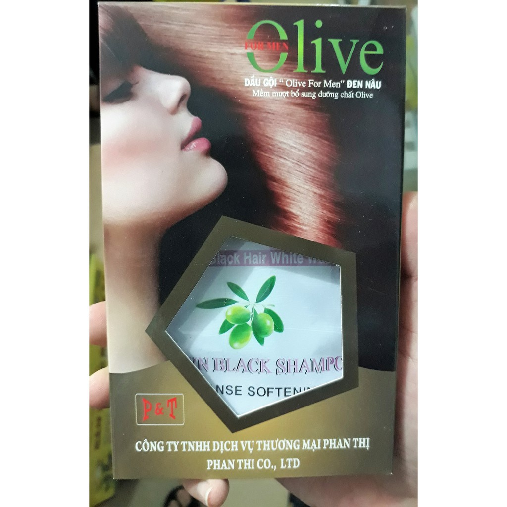 Dầu gội thuốc nhuộm tóc đen mượt dùng cho nam và nữ Olive Phan Thị