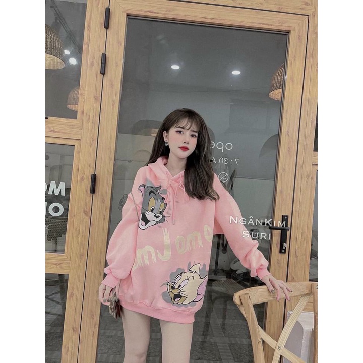 [Giá Sỉ] Áo nỉ hoodie In hình mèo và chuột dễ thương 283 áo nỉ bông unisex nam nữ | BigBuy360 - bigbuy360.vn
