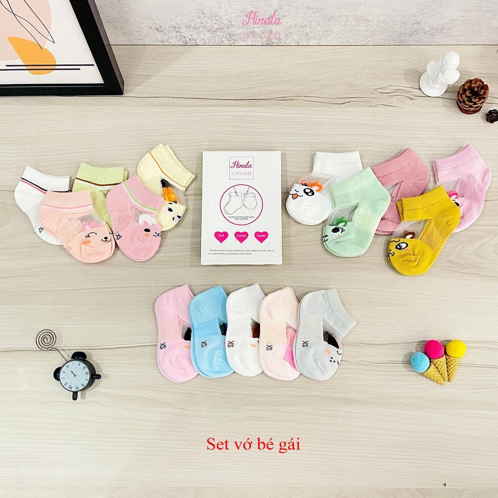 Set 5 đôi tất vớ cho bé thun co dãn thoáng khí, an toàn, chống tuột HINATA