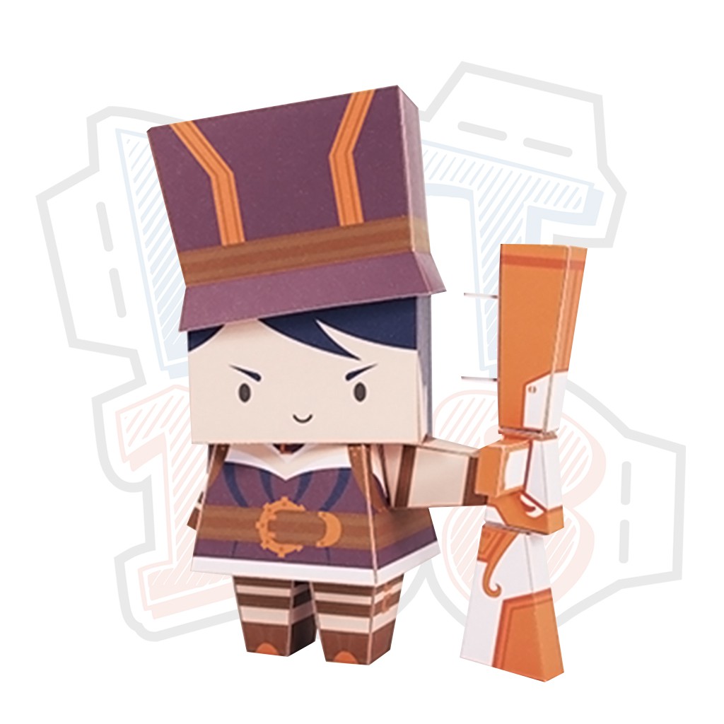 Mô hình giấy Game Liên Minh Chibi Caitlyn (The Sheriff of Piltover) - League of Legends