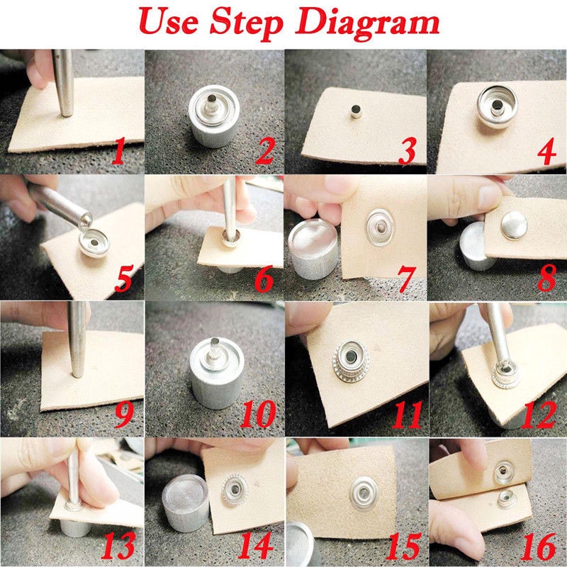 200 Pieces Stainless Steel Fastener Snap Set Button Stud Socket Eyel Marine Kit