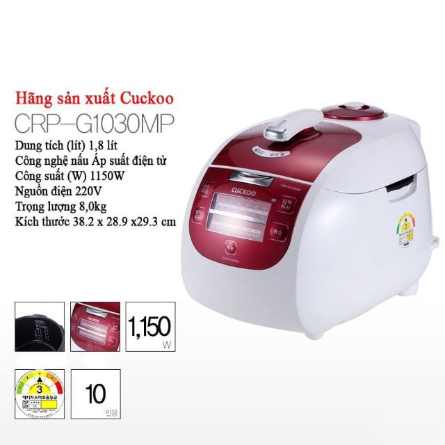 Nồi cơm điện CucKoo CRP-G1030MP