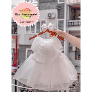 Váy Công Chúa Hoa Ngực Tặng Kèm Nơ🍓TIỆM CÔNG CHÚA NHỎ🍓 Đầm Công Chúa Dáng Xòe