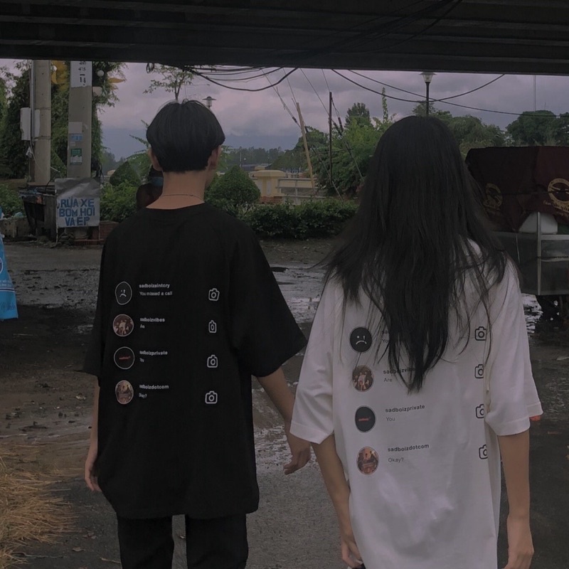 Áo thun tay lỡ sadboiz sadtagram logo nam nữ full tag hãng