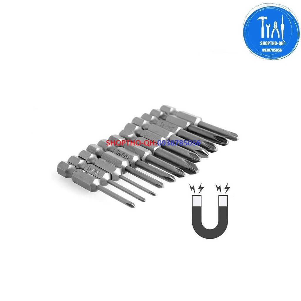 Mũi tô vít 4 cạnh chuôi lục giác dài 50mm