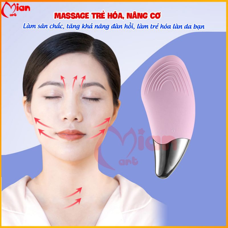 Máy rửa mặt cao cấp Sonic - máy rửa mặt massage nâng cơ mặt tẩy tế bào chết làm sạch MIAN MART