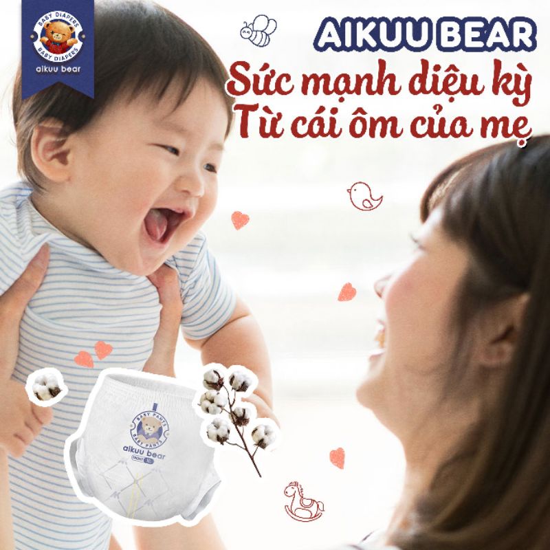 [ 1Thùng ] Bỉm Aikuu Bear 💝FREESHIP💝 Tã Aikuu Bear Dán/Quần đủ size Nội Địa Trung - Siêu Mềm Mỏng