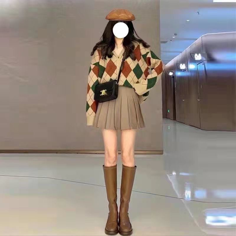 Áo khoác len cadigan nữ dài tay vintage hàn quốc cho nữ dáng lửng - CLG08