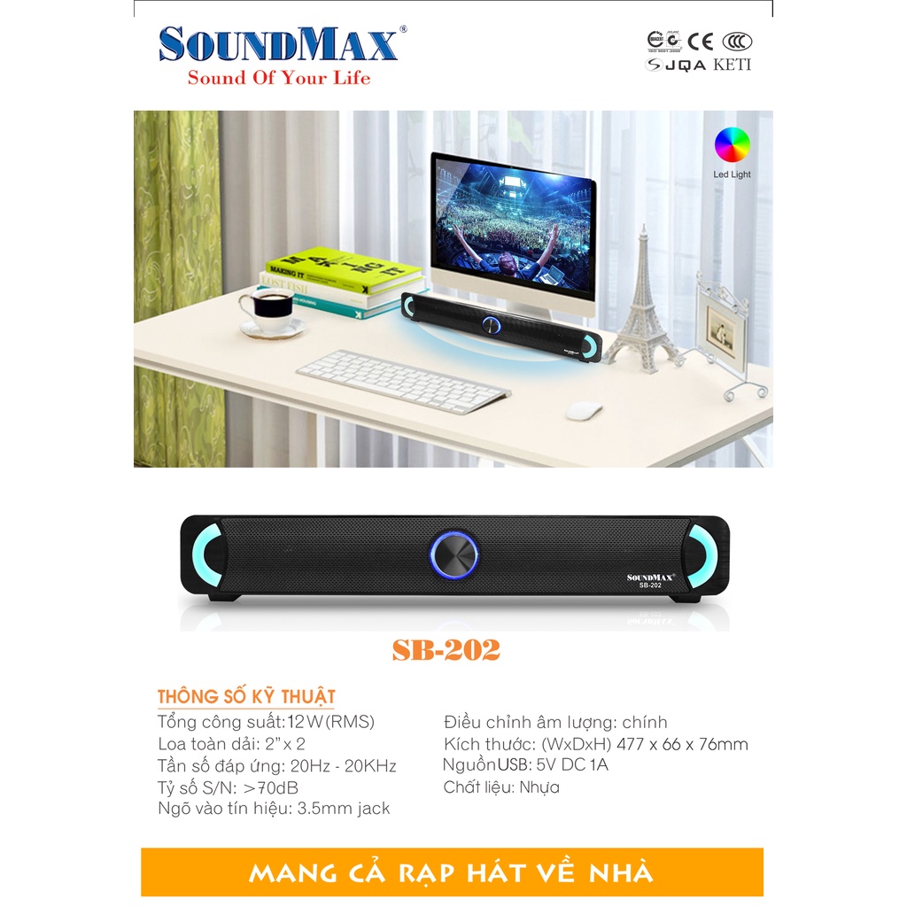 Loa soundbar SoundMax SB-202/2.0