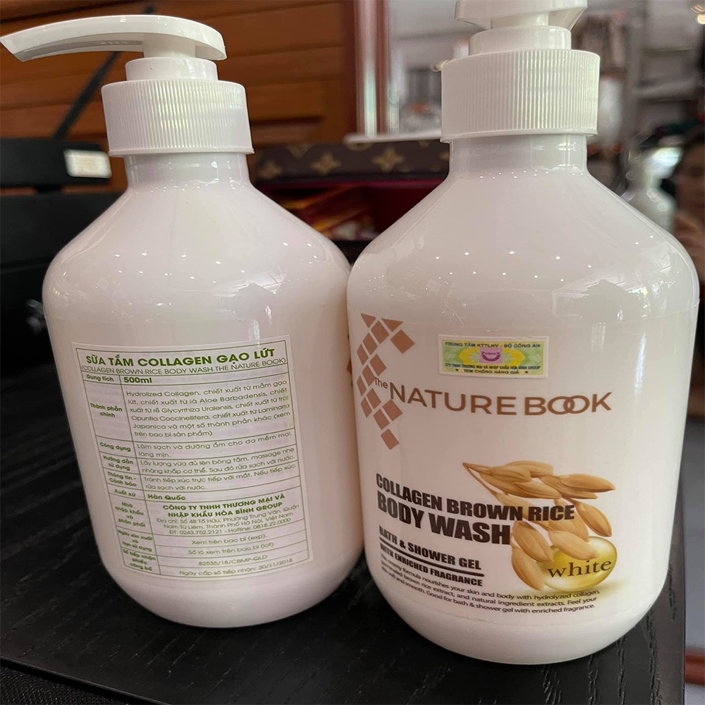 Sữa tắm làm trắng da,dưỡng da mềm mại chiết xuất collagen gạo lứt The Nature Book 300ml | BigBuy360 - bigbuy360.vn