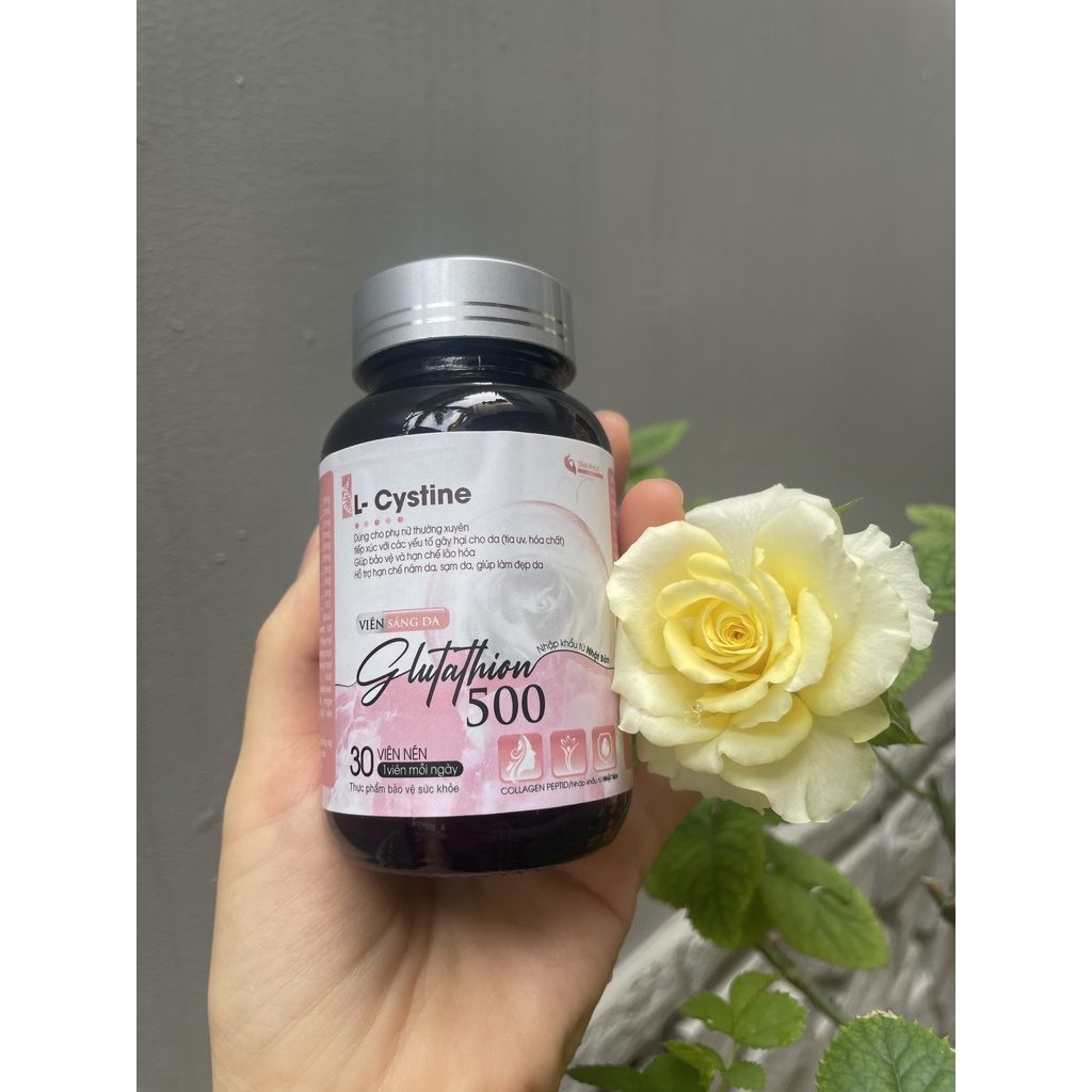 Viên uống Glutathione 500 - Giúp trắng da, mờ nám, nội tiết Làn da sạm do cháy nắng, có thâm nám, tàn nhang