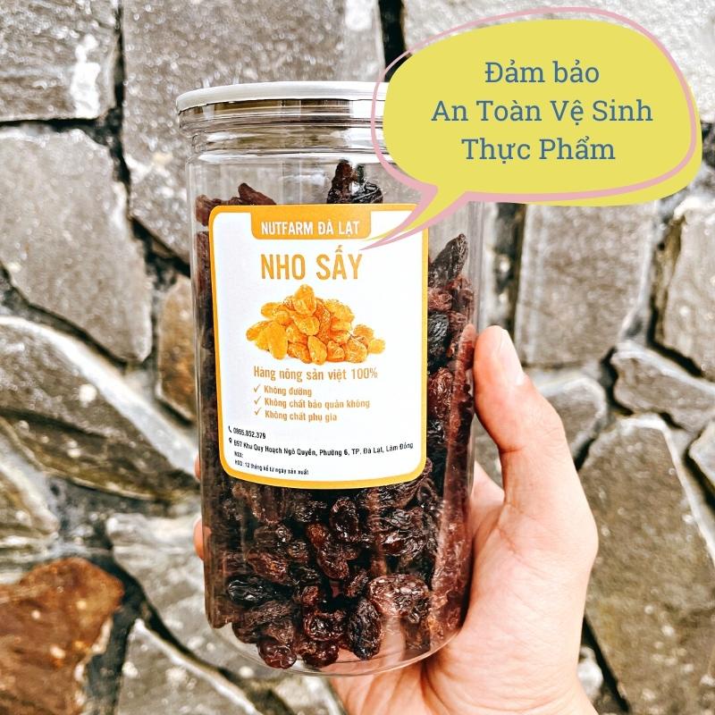 Nho khô sấy dẻo không đường chua ngọt tự nhiên 400gr NutiFarm trái cây sấy đặc sản đà lạt