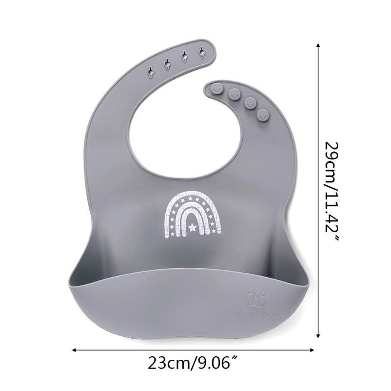 Yếm Ăn Silicone Cấp Thực Phẩm Không BPA Chống Nước Có Thể Điều Chỉnh Cho Bé Sơ Sinh