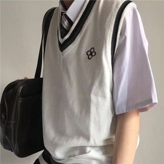 Áo gile len kẻ trơn unisex