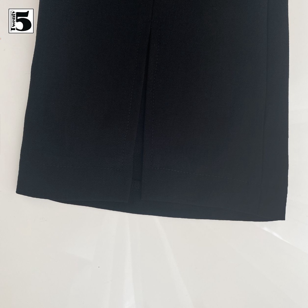 Quần vải công sở nữ ống loe xẻ cạp cao tôn dáng Twentyfive SQ1