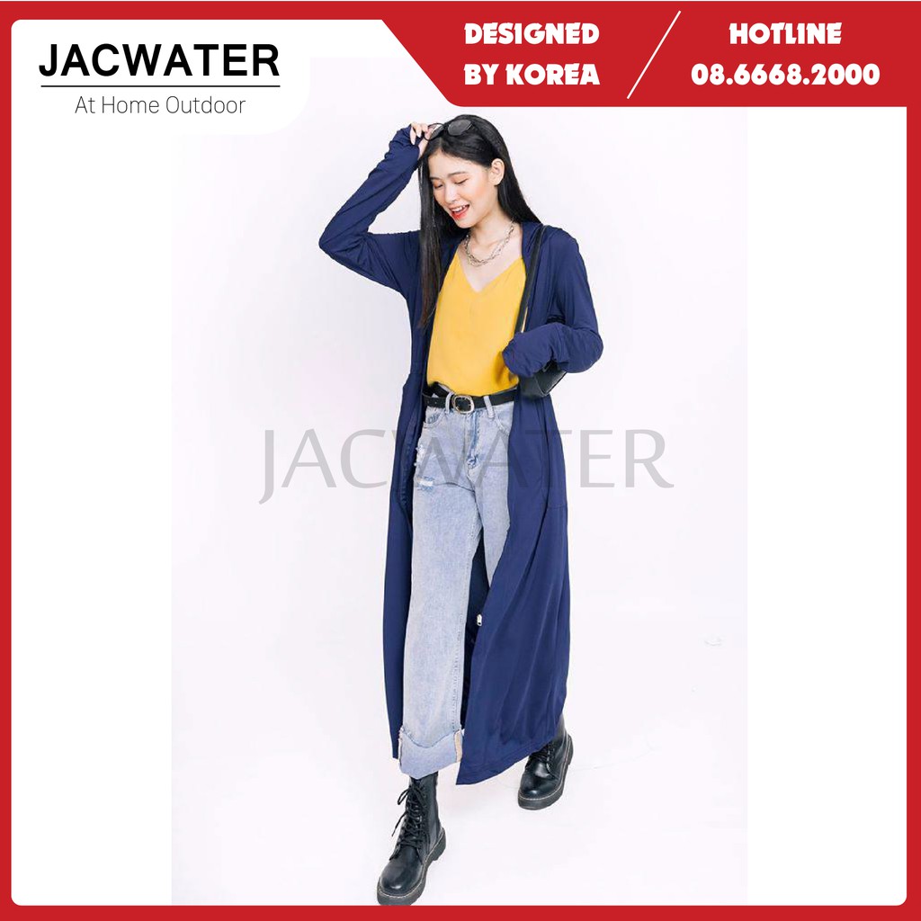 Áo khoác chống nắng nữ toàn thân dáng dài, choàng thun lạnh thông hơi JACWATER V115 | BigBuy360 - bigbuy360.vn