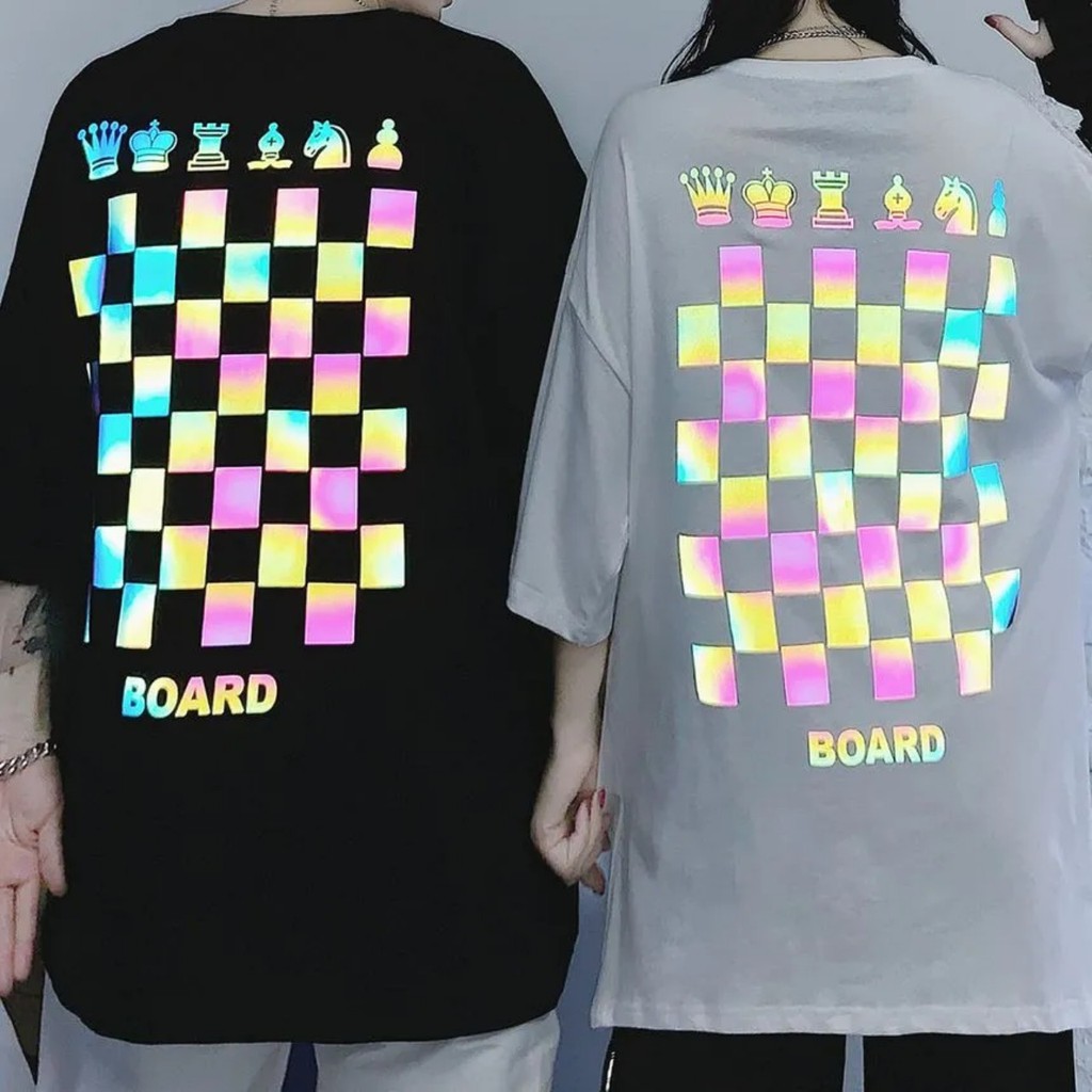 Áo thun Stee Phản quang 7 màu CHESS BOARD Unisex