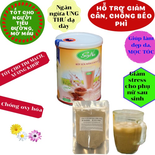 SỮA GIẢM CÂN-SỮA MẦM GẠO LỨT SOYNA 450GR, GIẢM 5KG AN TOÀN, KHÔNG TÁC DỤNG PHỤ, PHÒNG CÁC BỆNH LIÊN QUAN BÉO PHÌ