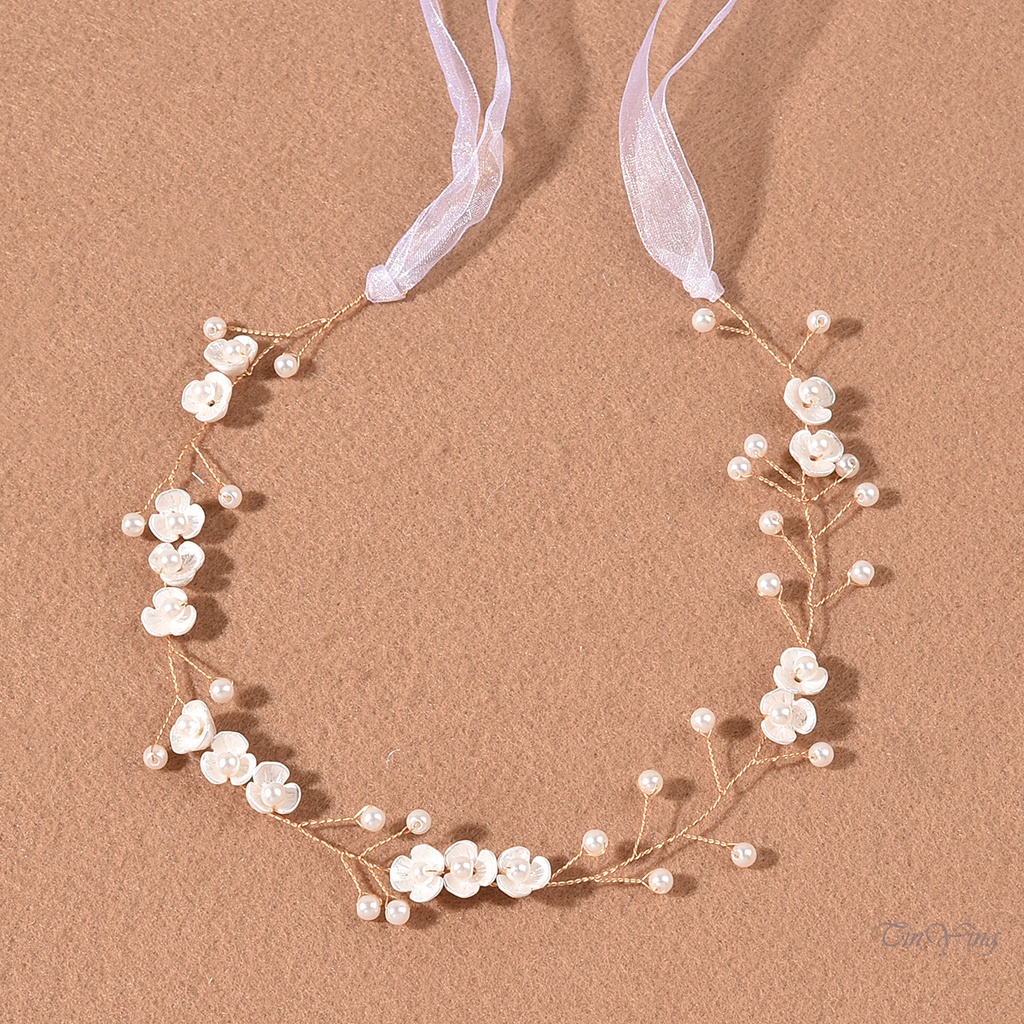 GETNOIVAS Cài tóc hình cánh hoa đính ngọc trai giả cho cô dâu