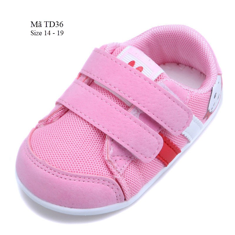 Giày bé gái tập đi 6 - 18 tháng thỏ miffey mềm nhẹ đế chống trơn thể thao phong cách TD36