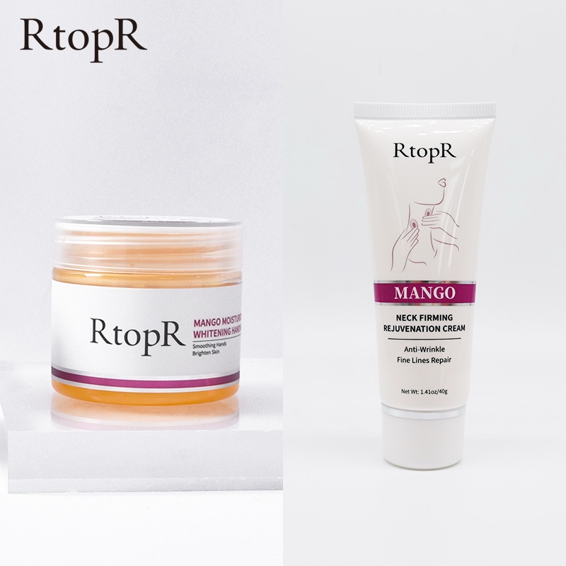 RtopR Combo dưỡng ẩm xoài：Sáp làm trắng da tay 50g + Kem làm săn chắc cổ 40g