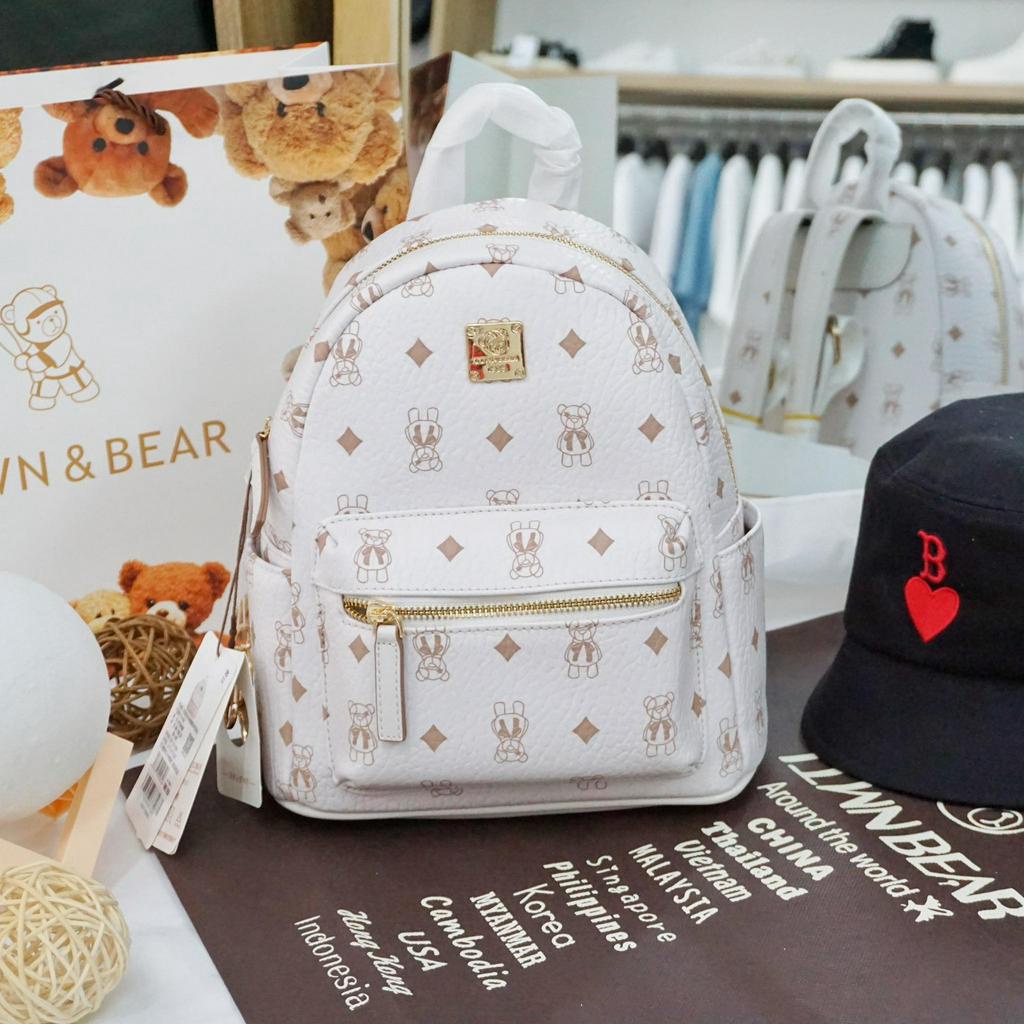 (Auth) Balo TTWN Bear White Size M [TN-2666]