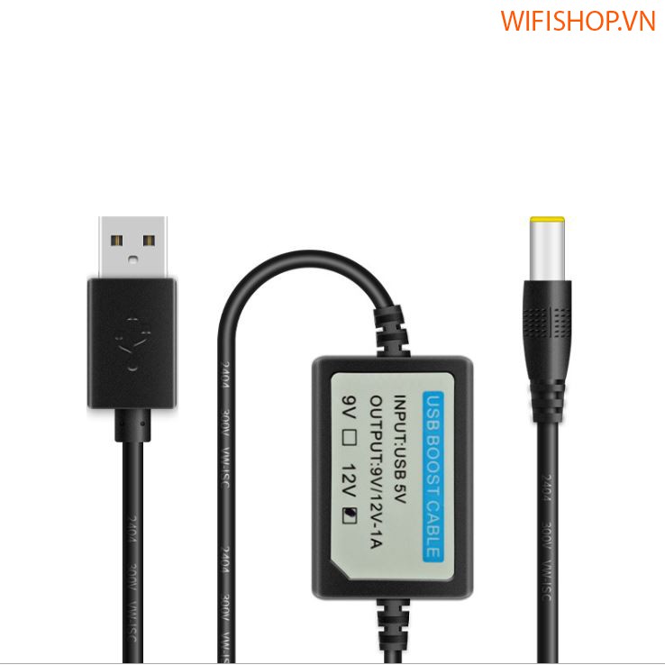 Cáp Chuyển Đổi 5V USB sang 5V / 9V / 12V Loại đầu to 5,5x2,1mm