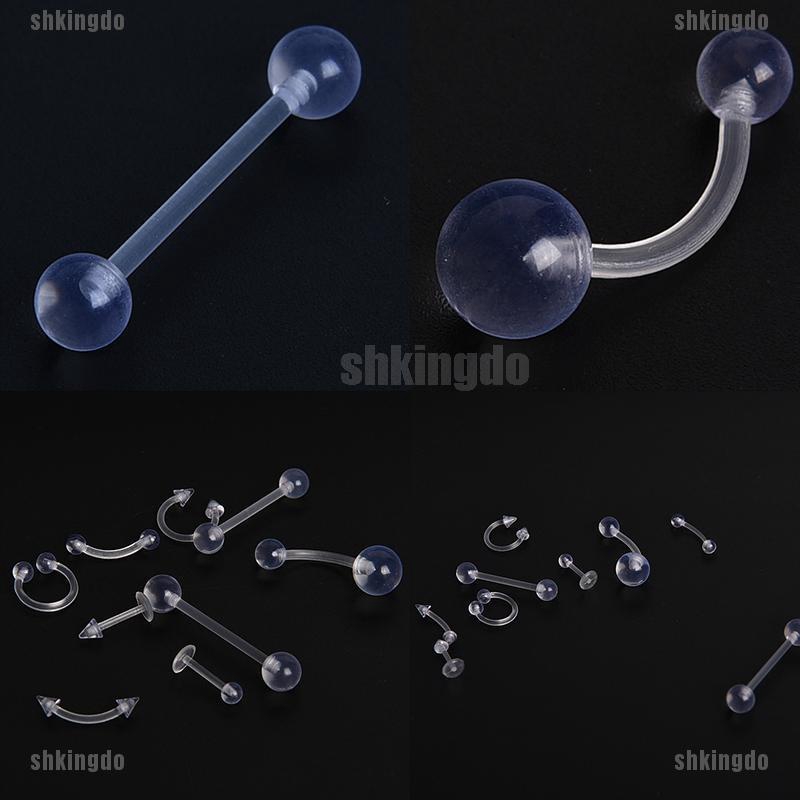 Khuyên xỏ cơ thể màu trong suốt kiểu dáng dễ thương